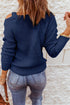 Strapped Cut Out Shoulder Turtleneck Sweater